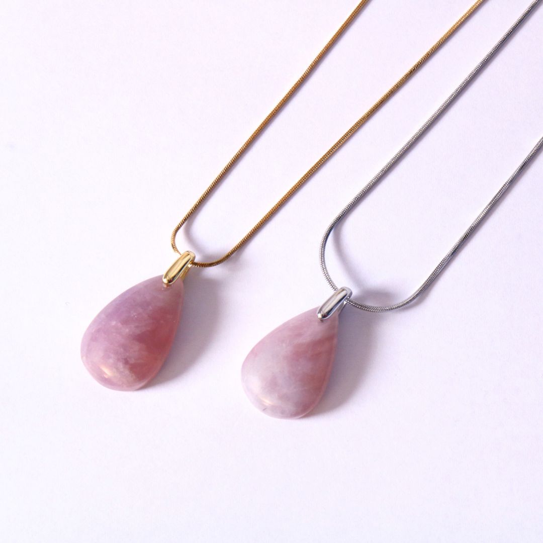 Collier Rosée Ethérée — Quartz Rose