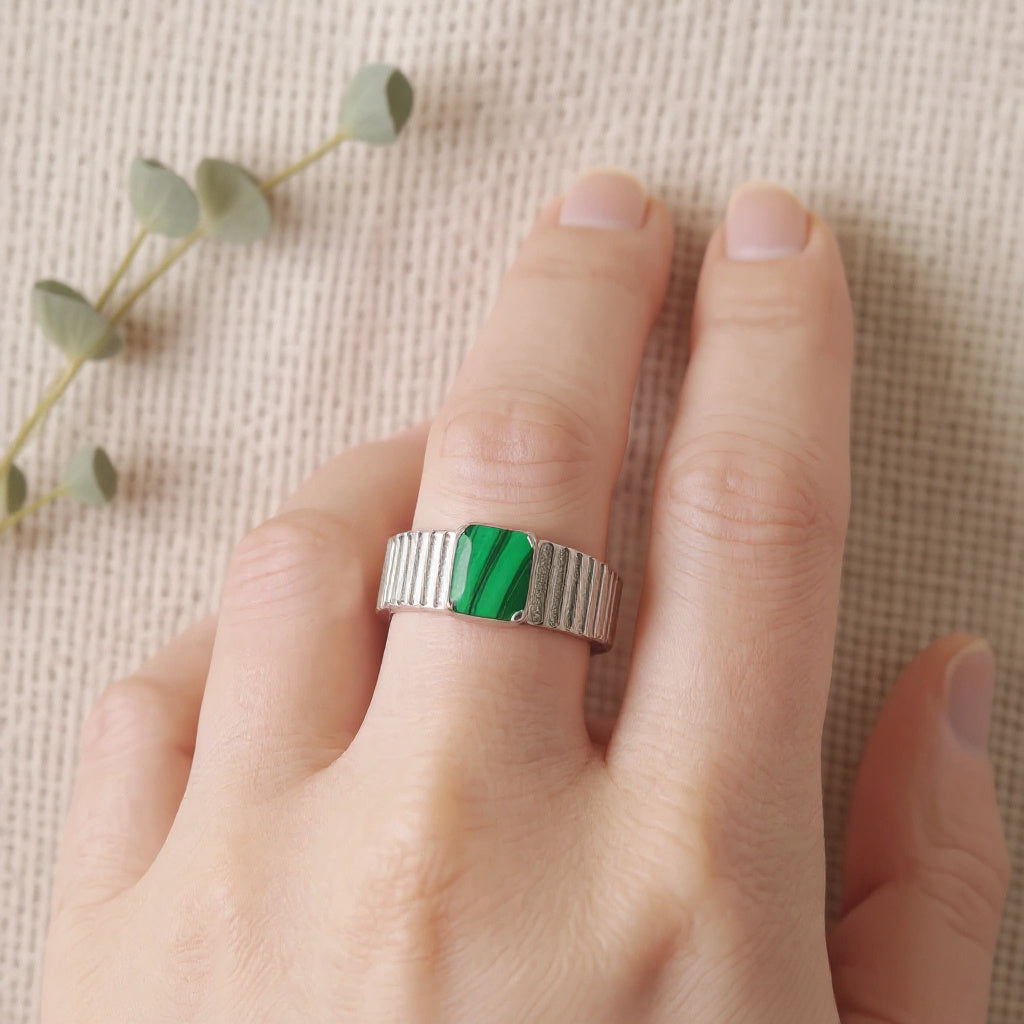 Bague en Malachite · Parthéna