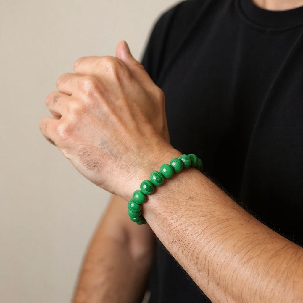 Bracelet Homme en perles de Malachite