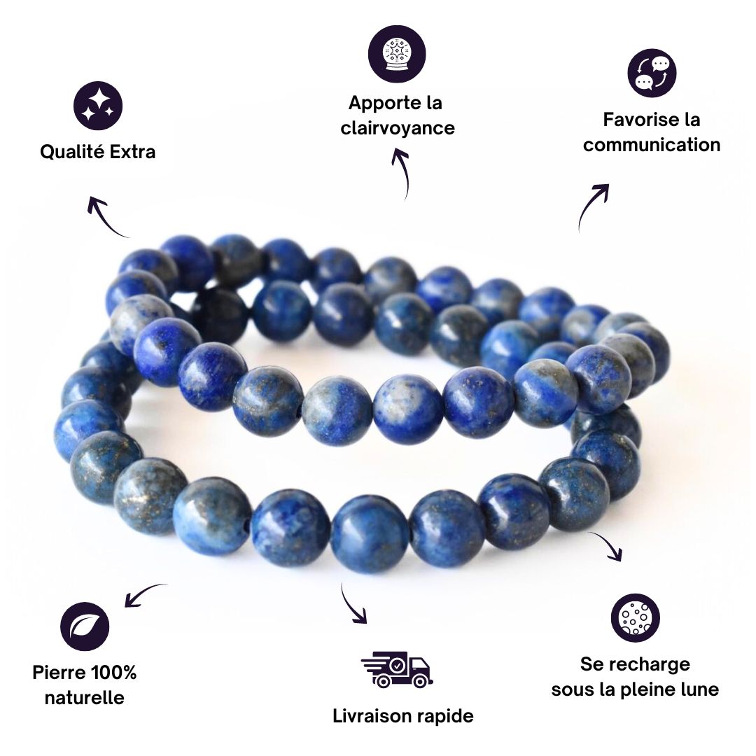 Bracelet Homme en perles de Lapis-Lazuli