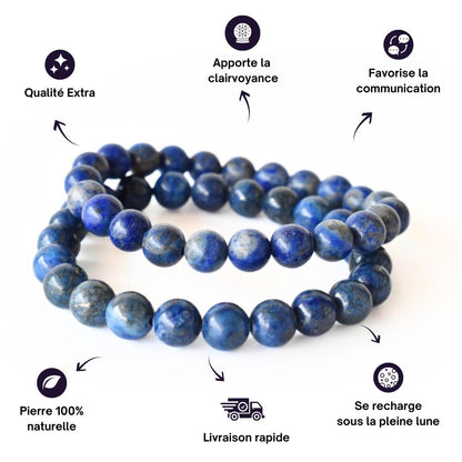 Bracelet Homme en perles de Lapis-Lazuli