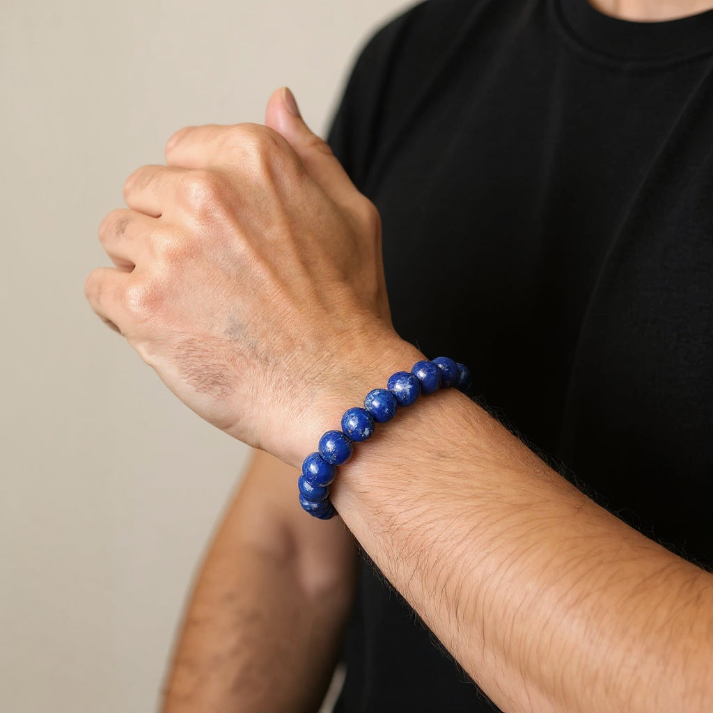 Bracelet Homme en perles de Lapis-Lazuli
