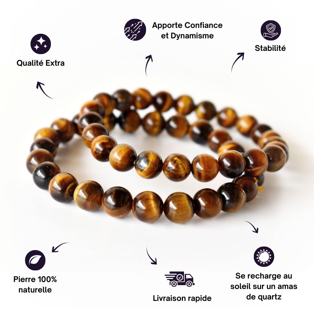 Bracelet en perles d'Œil de Tigre