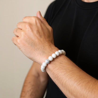 Bracelet Homme en Perles d’Howlite