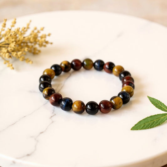 Bracelet Enfant en Perles Œil de Tigre, Œil de Taureau & Œil de Faucon