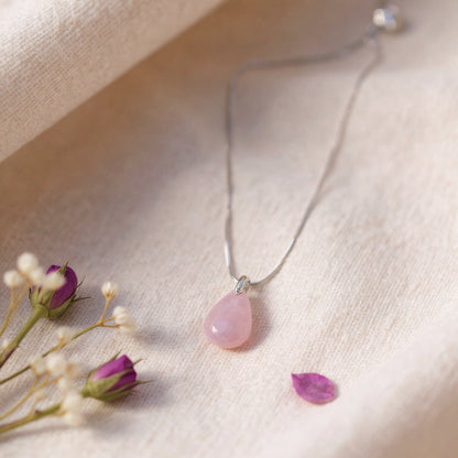 Collier Rosée Ethérée — Quartz Rose