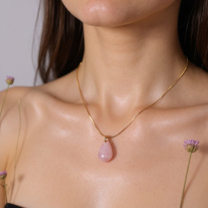 Collier Rosée Ethérée — Quartz Rose